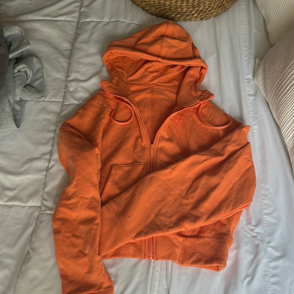Orange Hooded Zip up